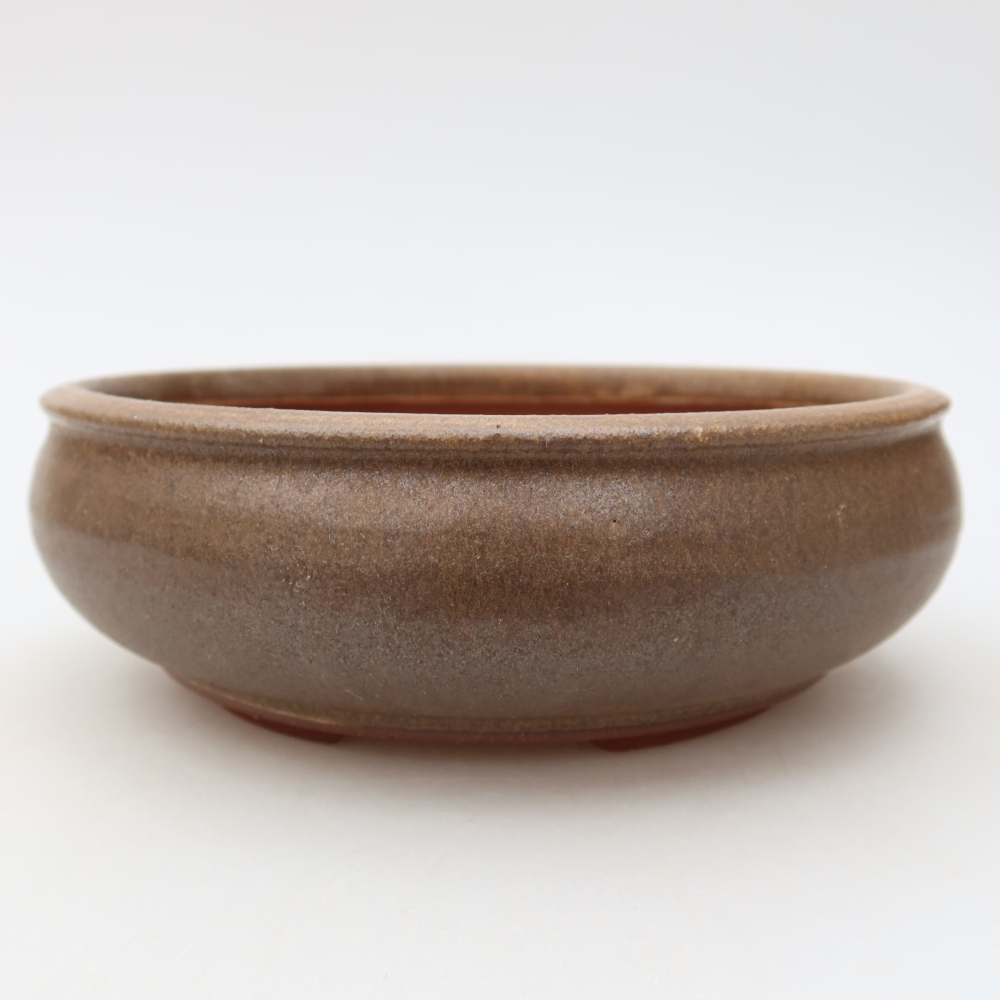 Ceramic bonsai bowl 16,5 x 16,5 x 5,5 cm, brown