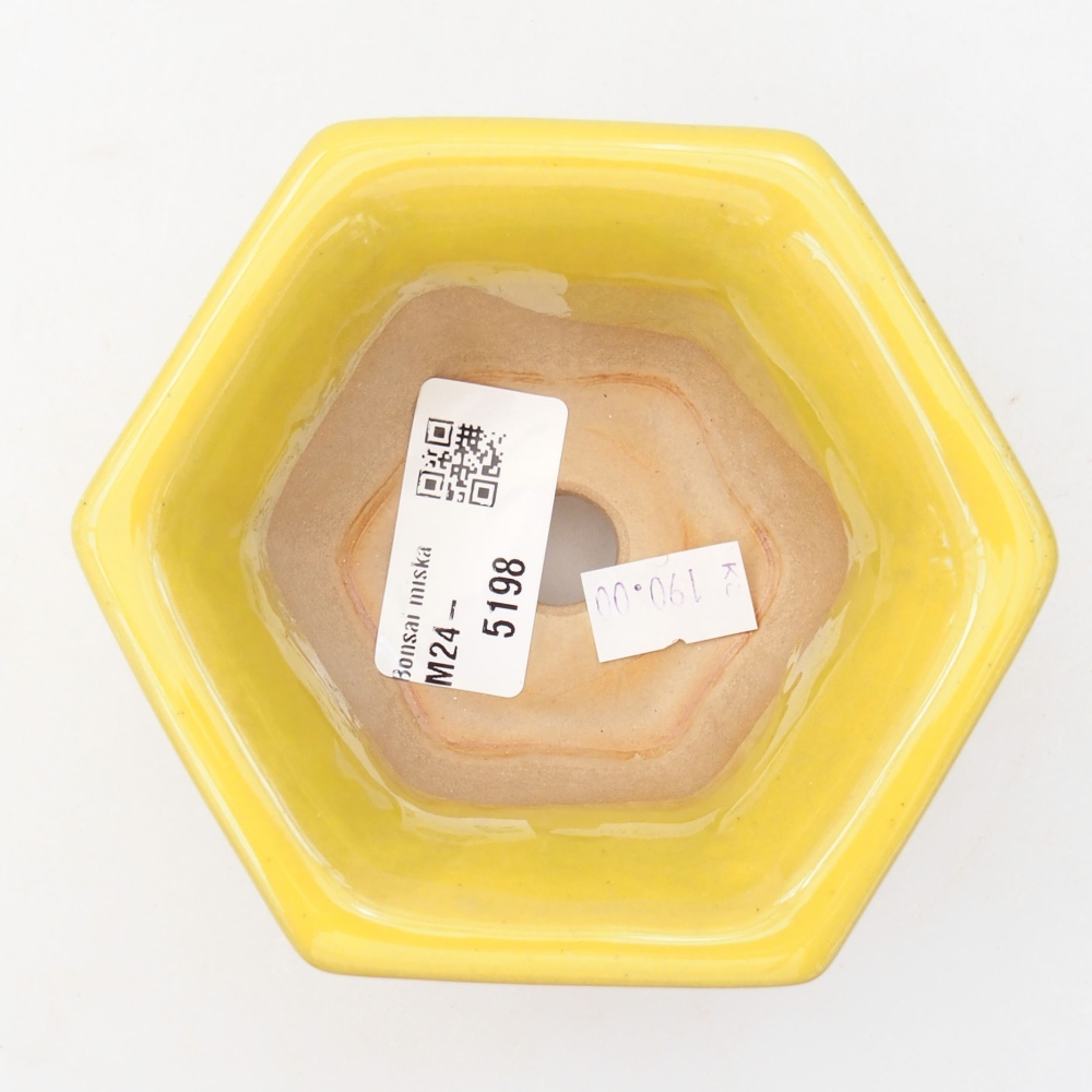 Ceramic bonsai bowl 10,5 x 9,5 x 5,5 cm, color yellow