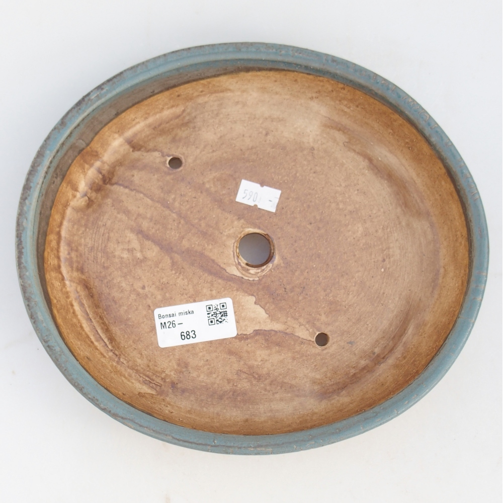 Ceramic bonsai bowl 23 x 20 x 4,5 cm, colour blue