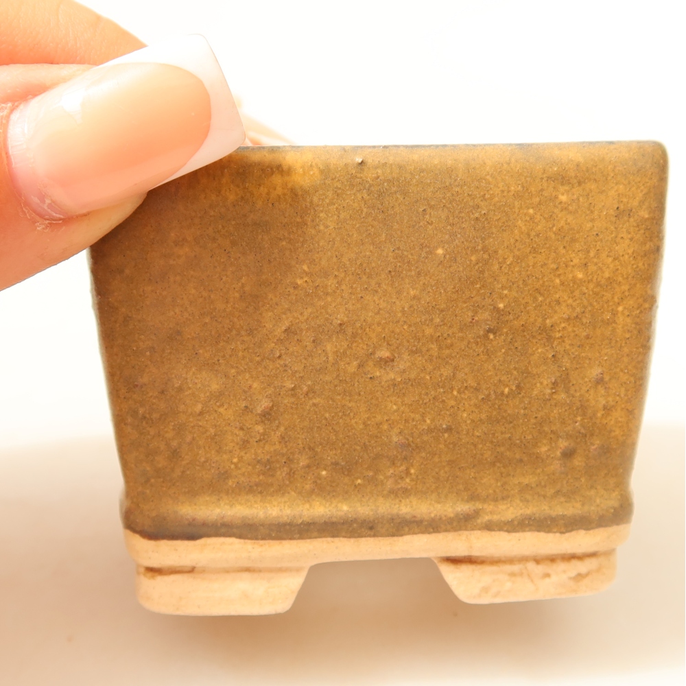 Ceramic bonsai pot, 6 x 6 x 5 cm, blue