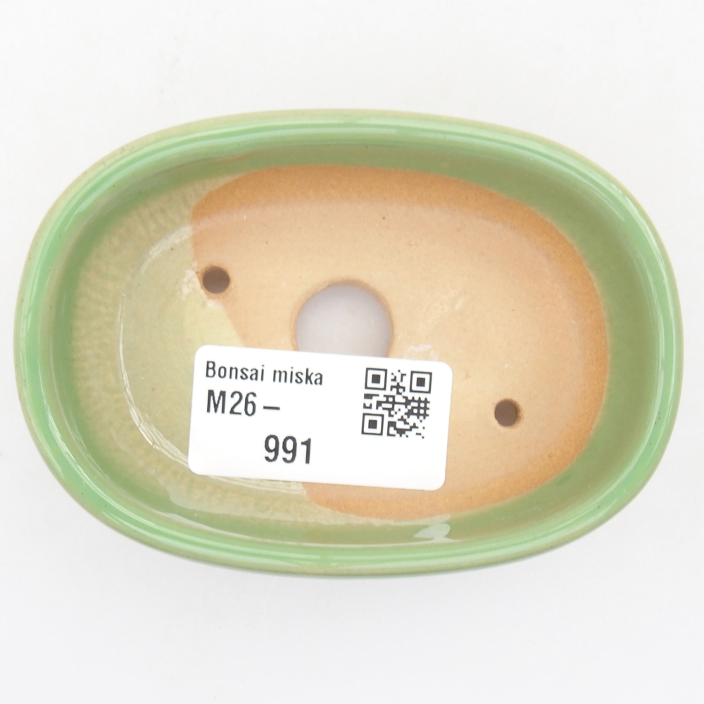 Ceramic bonsai bowl 9 x 6,5 x 3 cm, green