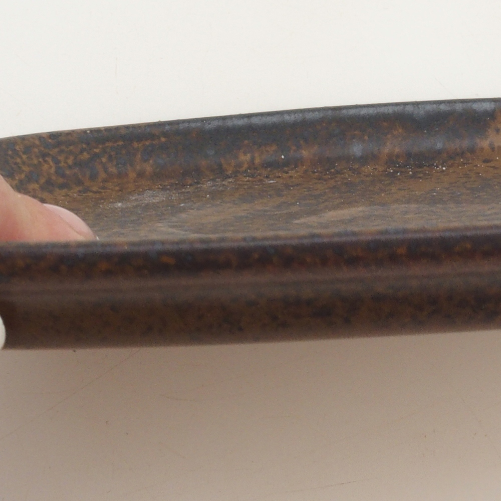 Ceramic bowl H06 - 20.5 x 14.5 x 1.5 cm - brown