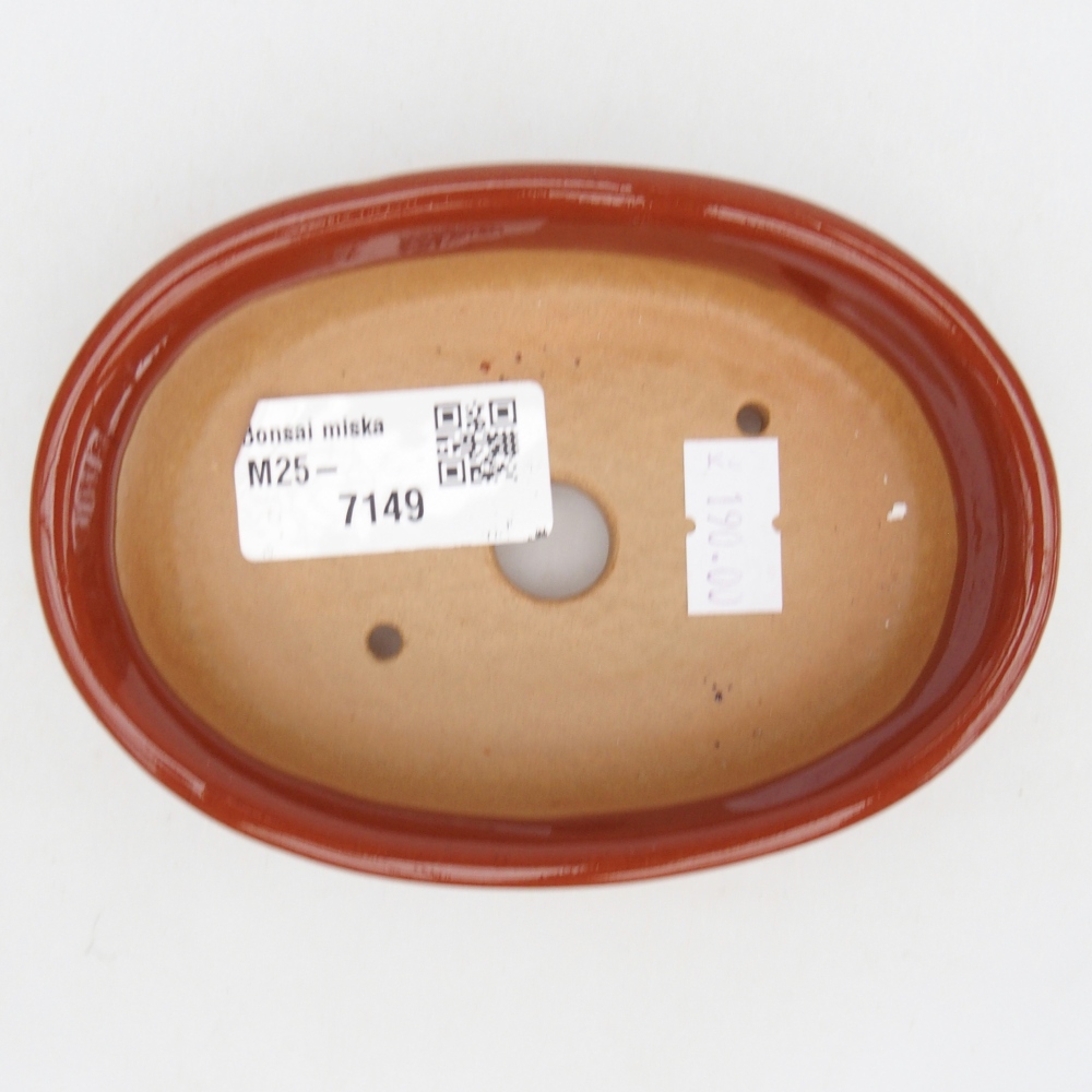 Ceramic bonsai bowl 12 x 8,5 x 3 cm, brown