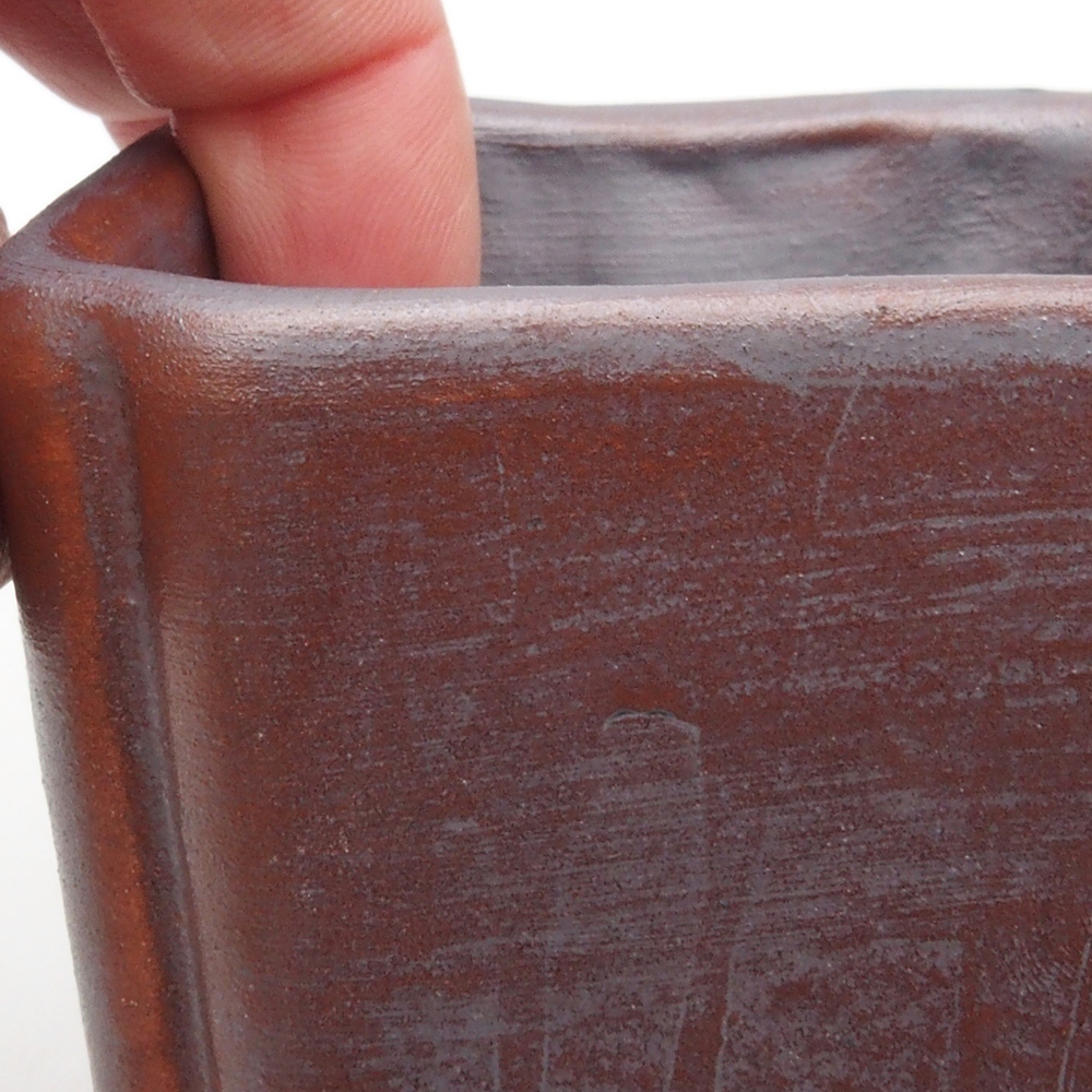 Ceramic bonsai bowl 7 x 7 x 8 cm, color metallic
