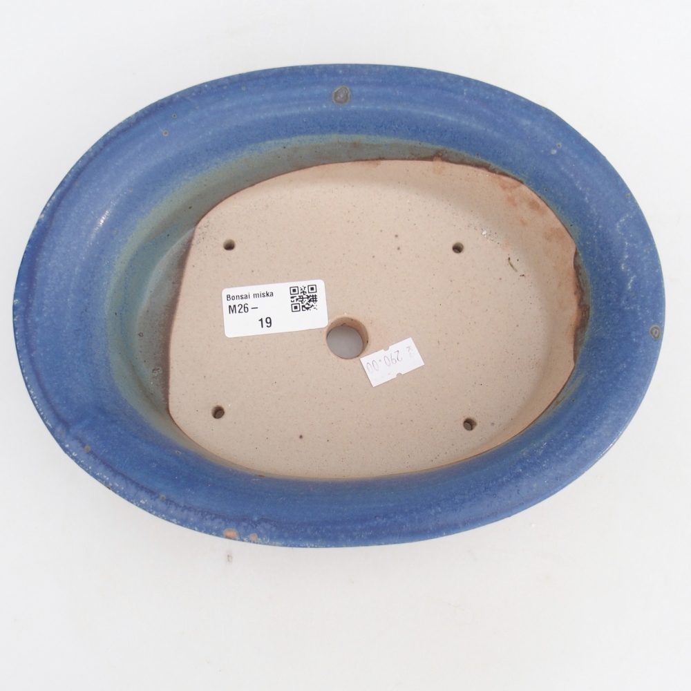 Ceramic bonsai bowl 22,5 x 18,5 x 7 cm, colour blue