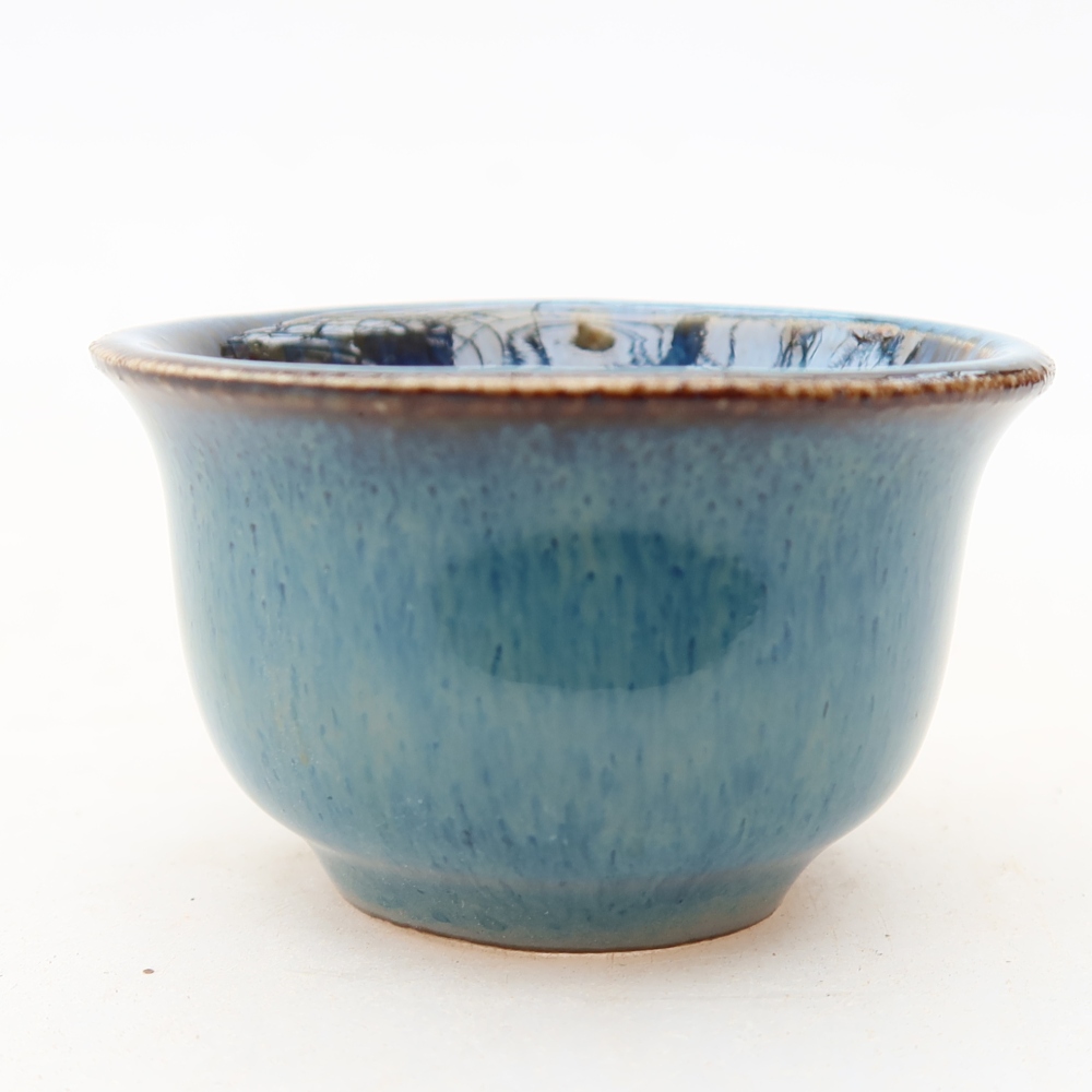 Ceramic bonsai pot, 5.5 x 5 x 3 cm, blue