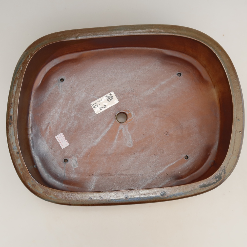 Ceramic bonsai bowl 31,5 x 24 x 8 cm, brown