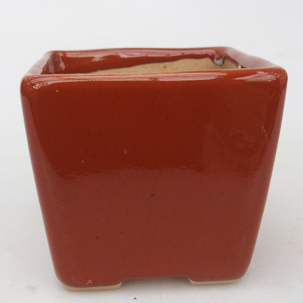 Ceramic bonsai bowl 7,5 x 7,5 x 7 cm, brown