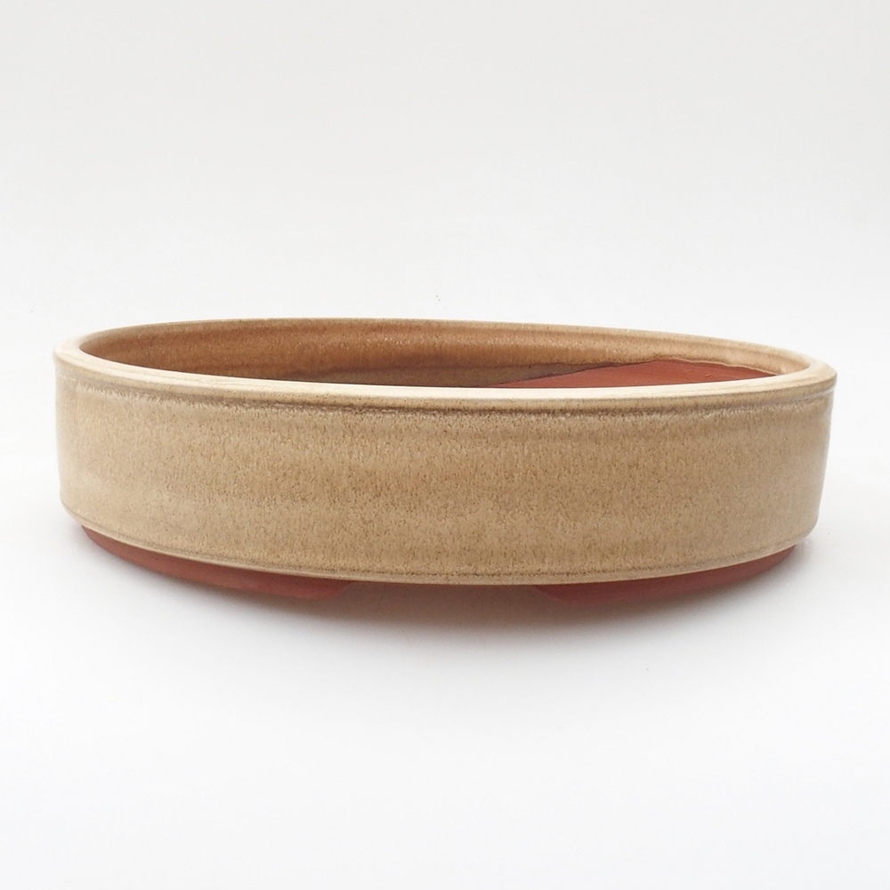 Ceramic bonsai bowl 25 x 25 x 6 cm, color beige
