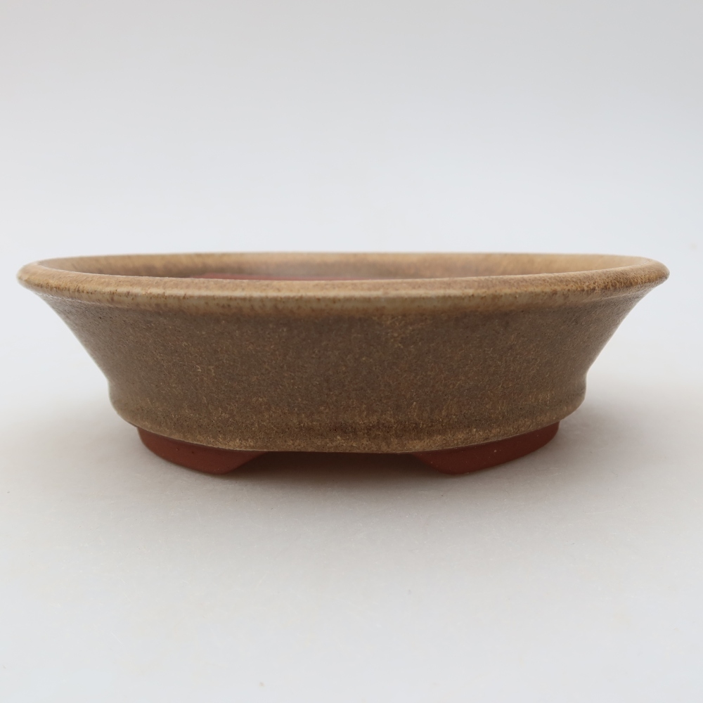 Ceramic bonsai bowl 15 x 15 x 4,5 cm, brown