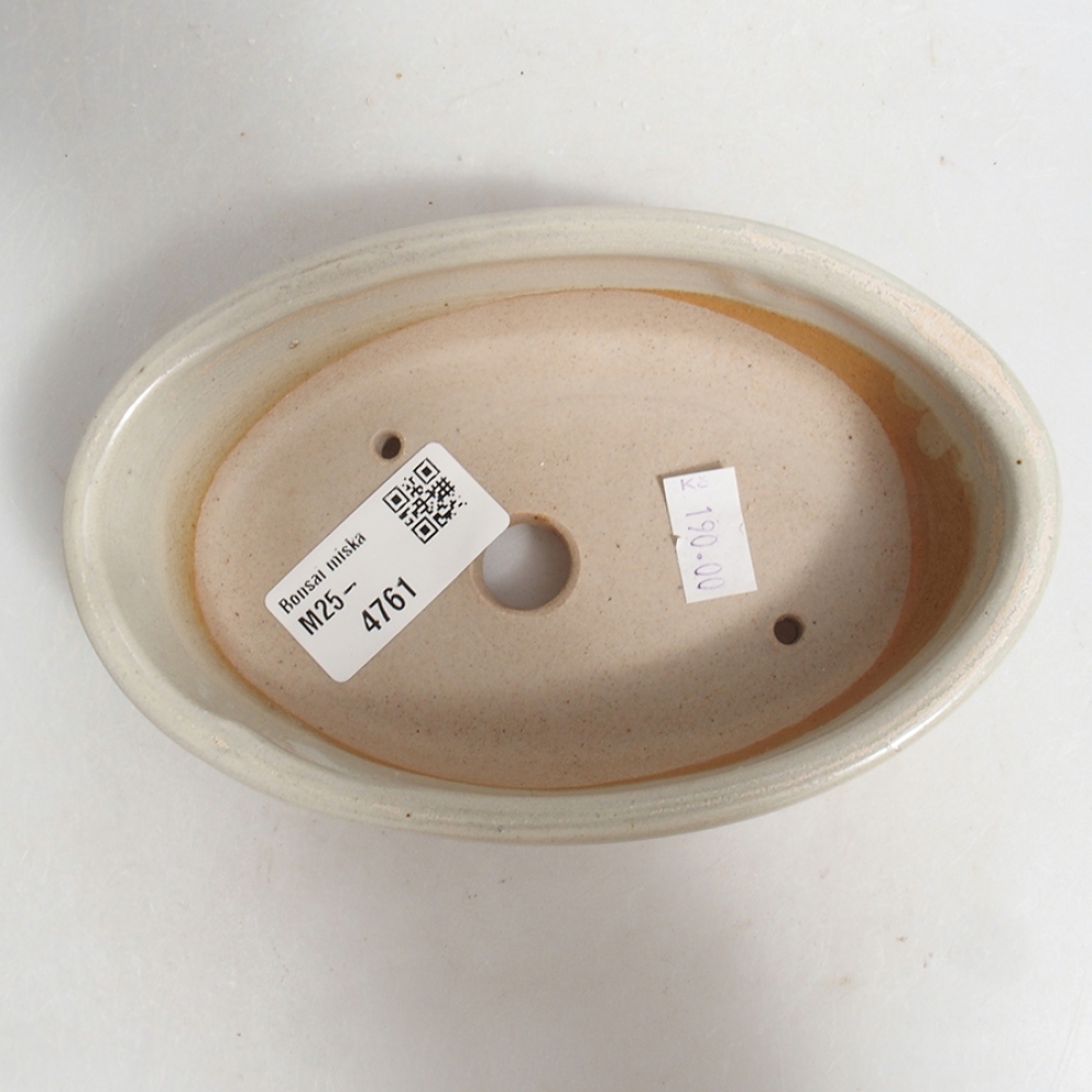 Ceramic bonsai bowl 15 x 9,5 x 4 cm, color beige