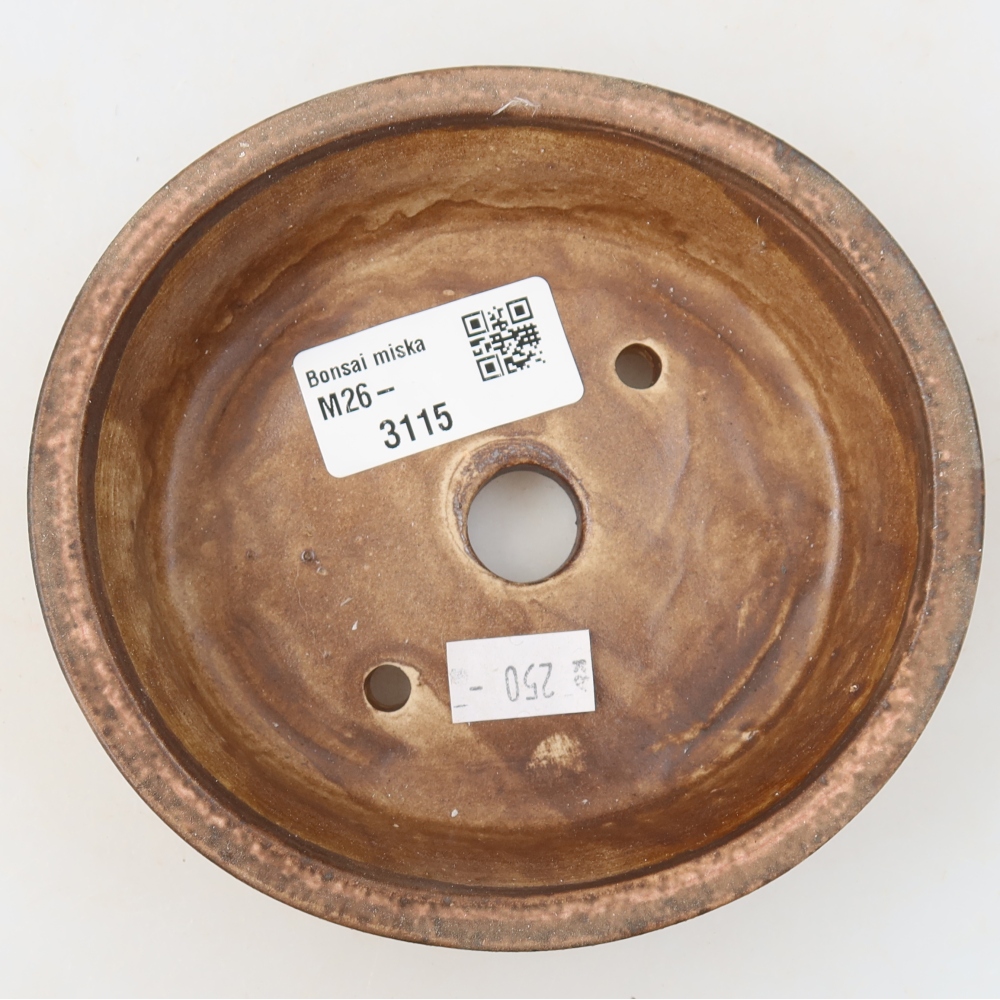 Ceramic bonsai pot, 12.5 x 11.5 x 3.5 cm, pink