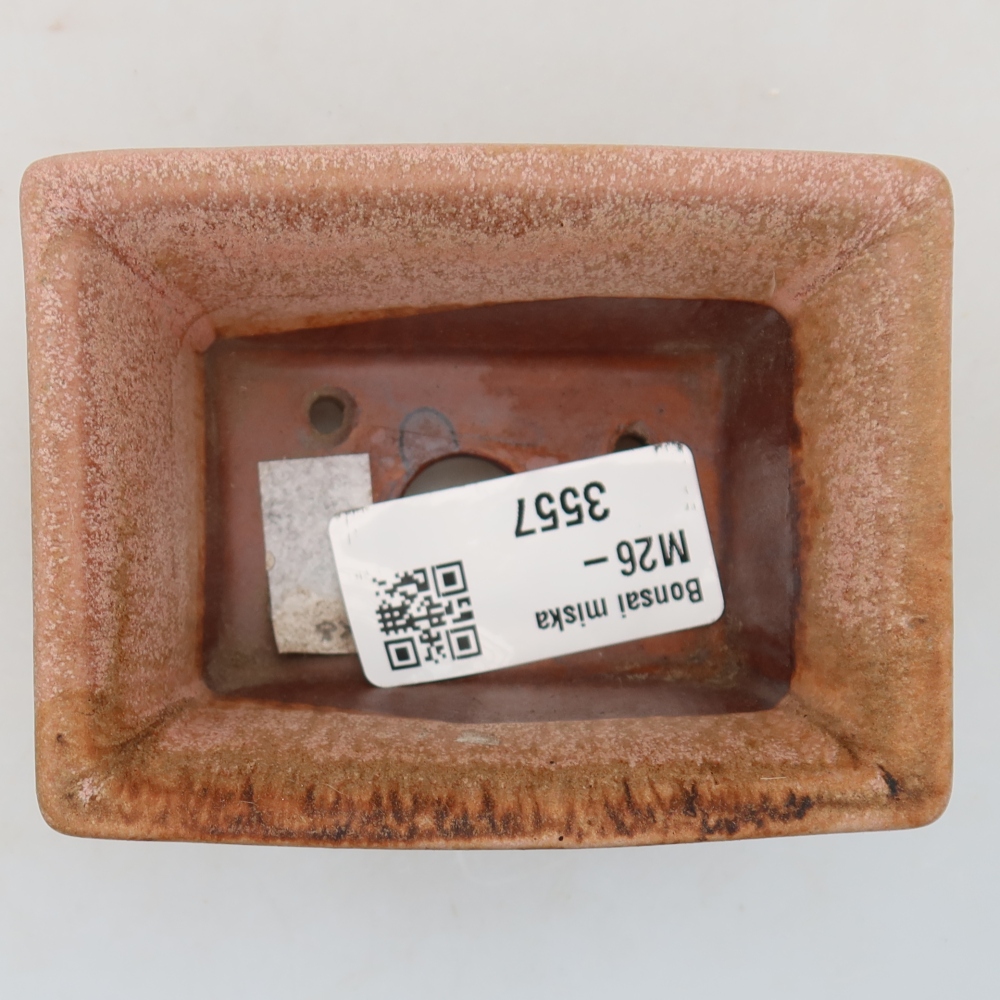 Ceramic bonsai pot, 8.5 x 6 x 4 cm, pink
