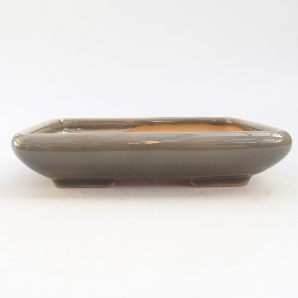 Ceramic bonsai bowl 16,5 x 13,5 x 3,5 cm, grey