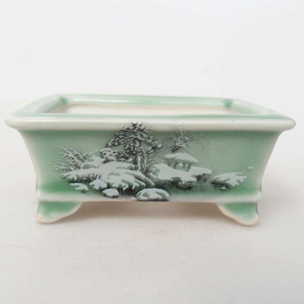 Mini bonsai bowl 8 x 6 x 3 cm, green