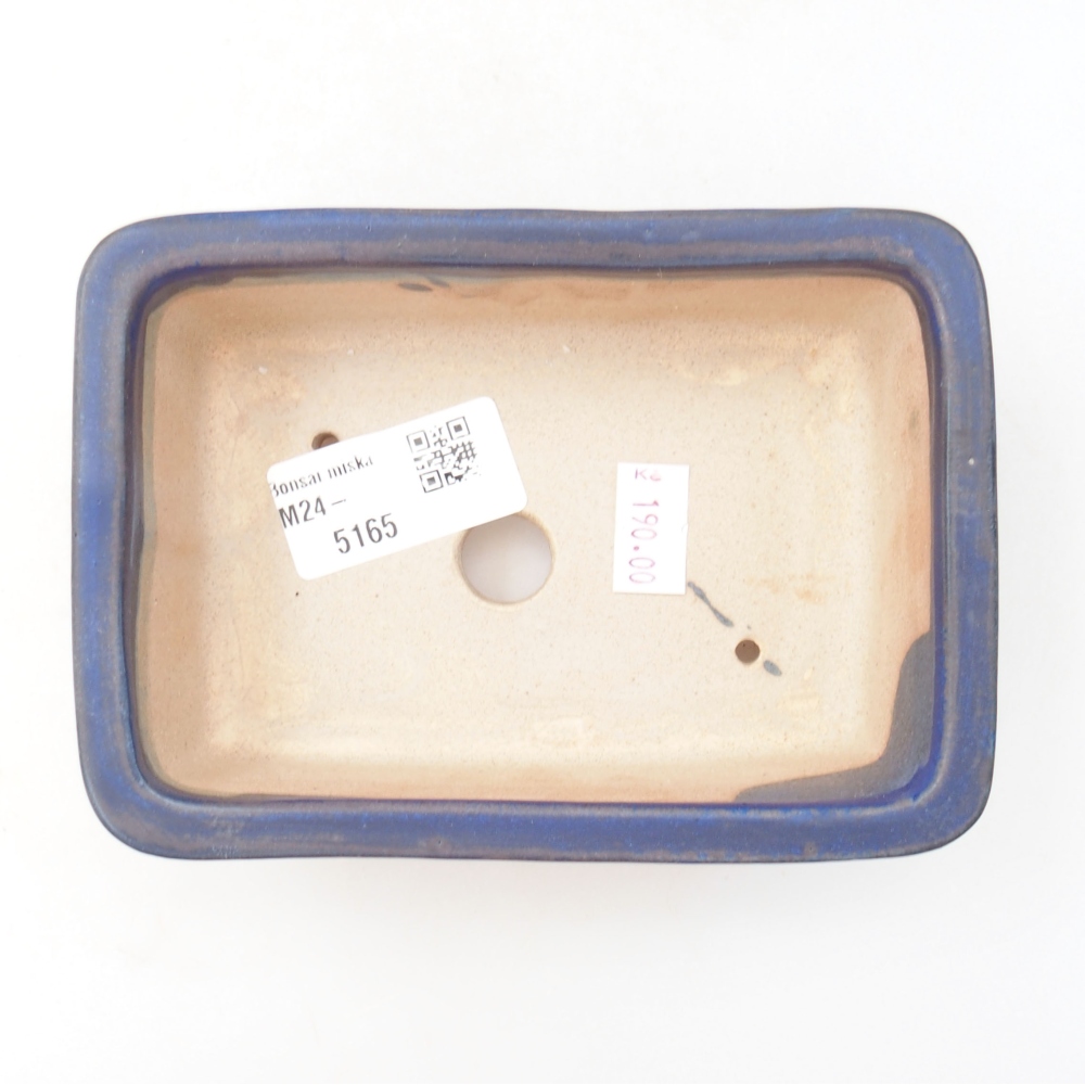 Ceramic bonsai bowl  13,5 x 9,5 x 4,5 cm, color blue