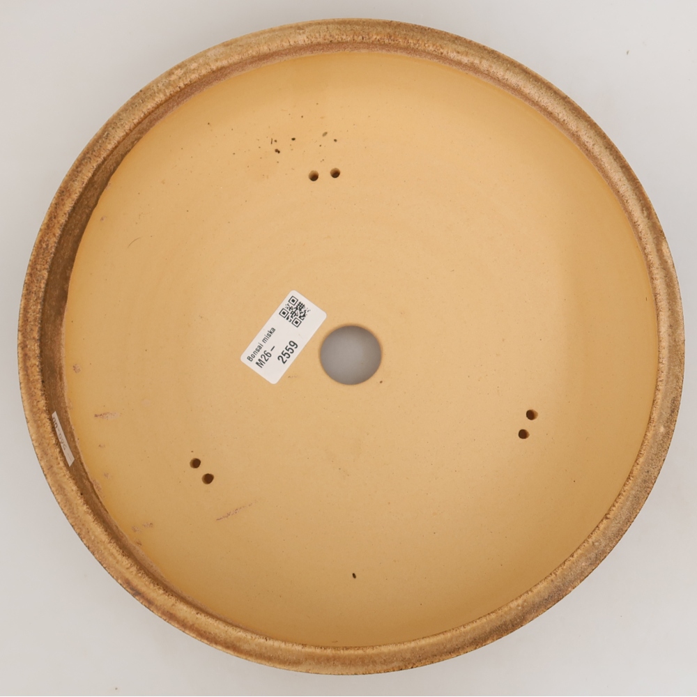 Ceramic bonsai pot, 26 x 26 x 7.5 cm, brown