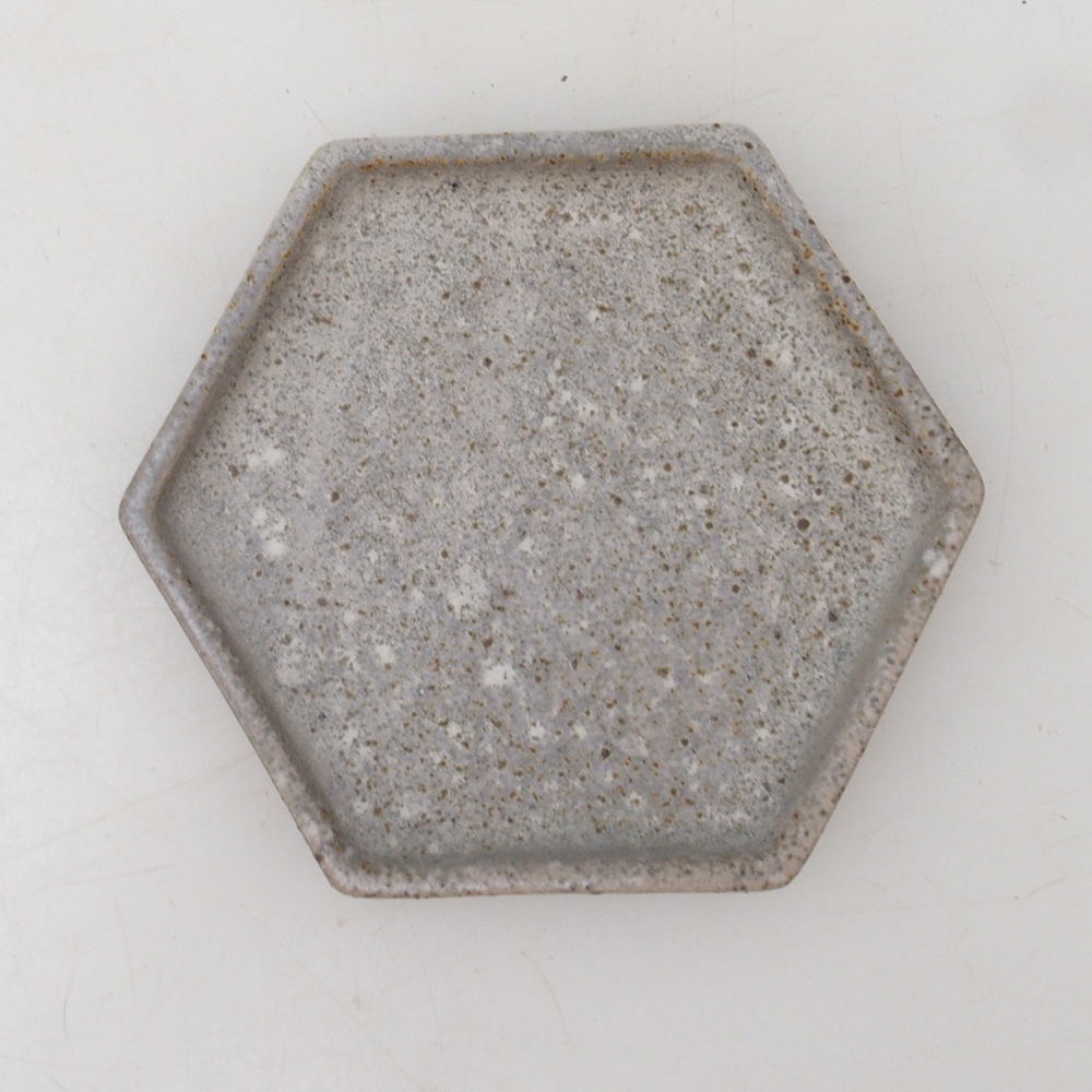 Bonsai bowl hexagon D3 - 11 x 9.5 x 1 cm - beige