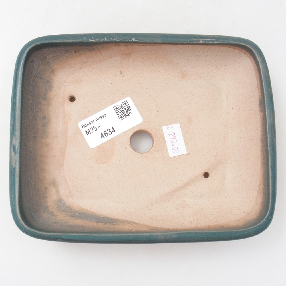Ceramic bonsai bowl 17 x 13,5 x 3,5 cm, color blue