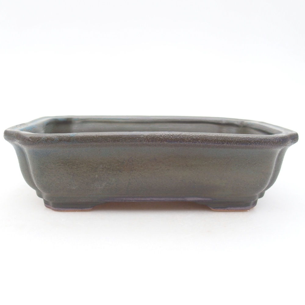 Ceramic bonsai bowl 18 x 13,5 x 5 cm, color gray