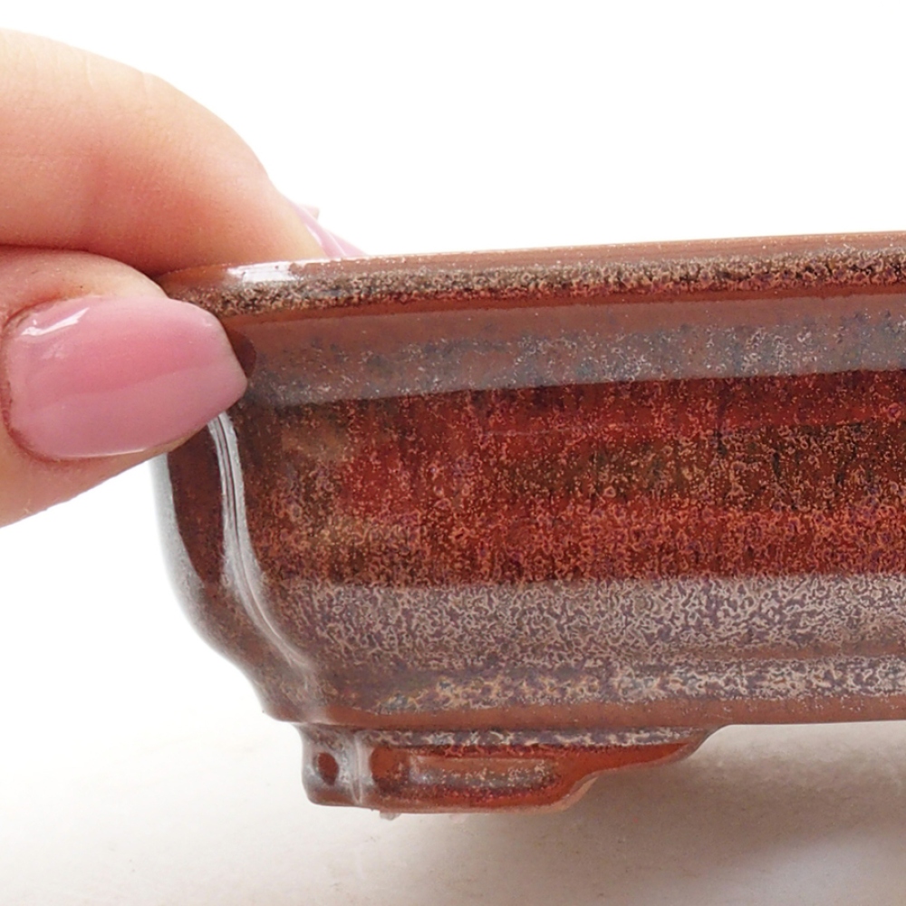 Ceramic bonsai bowl 14 x 11 x 4 cm, color brown