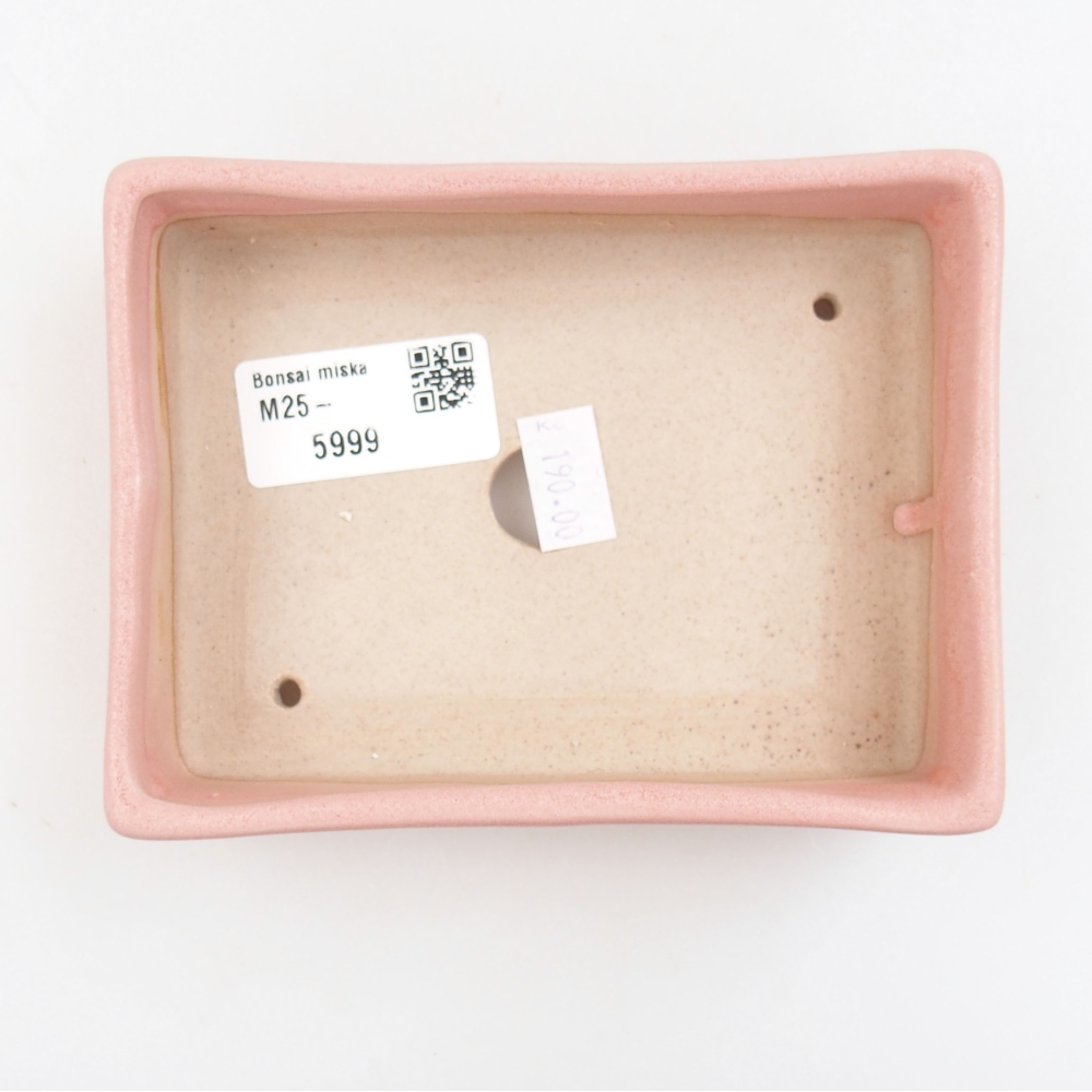 Ceramic bonsai bowl 12,5 x 9,5 x 3,5 cm, color pink