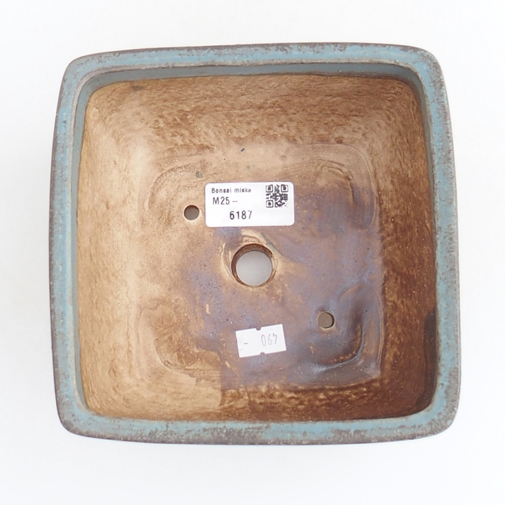 Ceramic bonsai bowl 16 x 16 x 9 cm, color blue