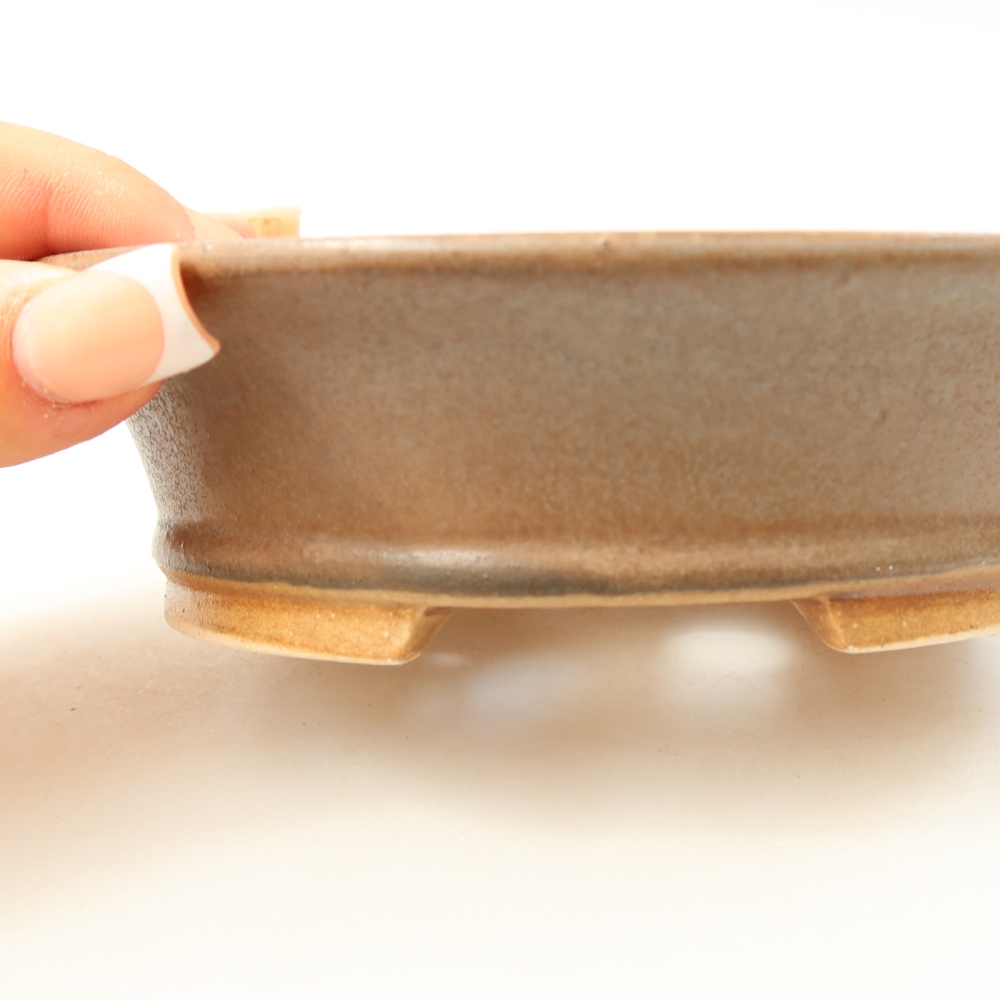 Ceramic bonsai bowl 14,5 x 12,5 x 4 cm, colour blue