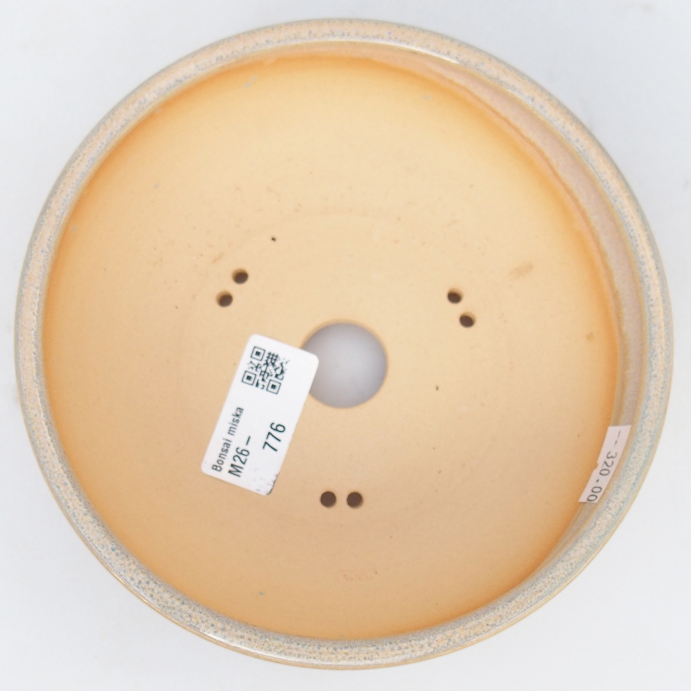 Ceramic bonsai bowl 15 x 15 x 5 cm, green-brown