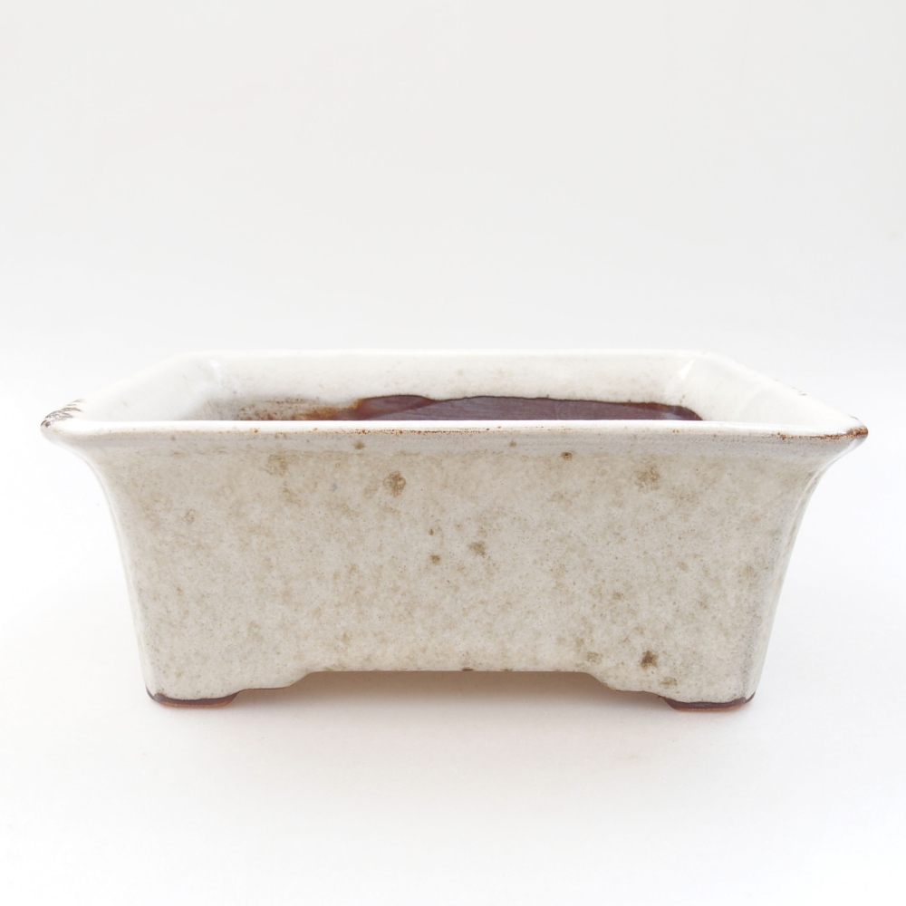 Ceramic bonsai bowl 18 x 14 x 7,5 cm, color white