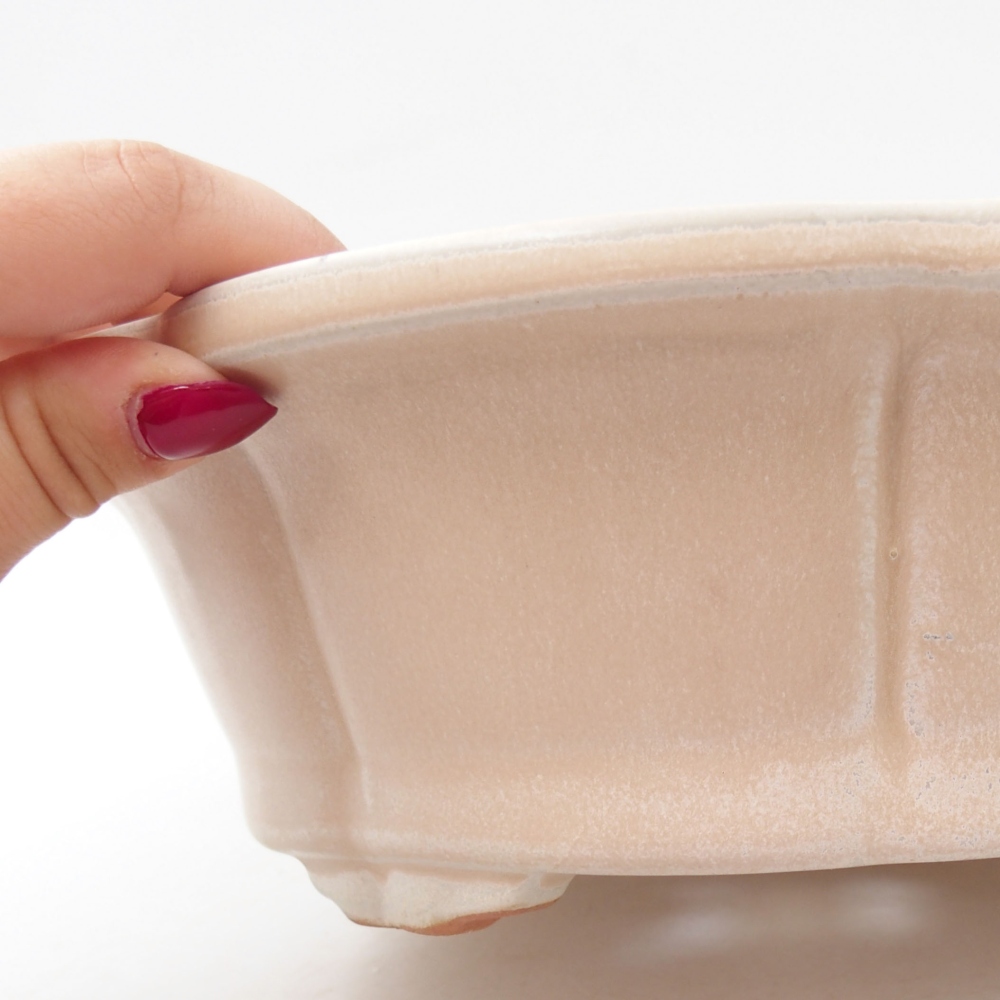 Ceramic bonsai bowl 26 x 26 x 8 cm, color beige