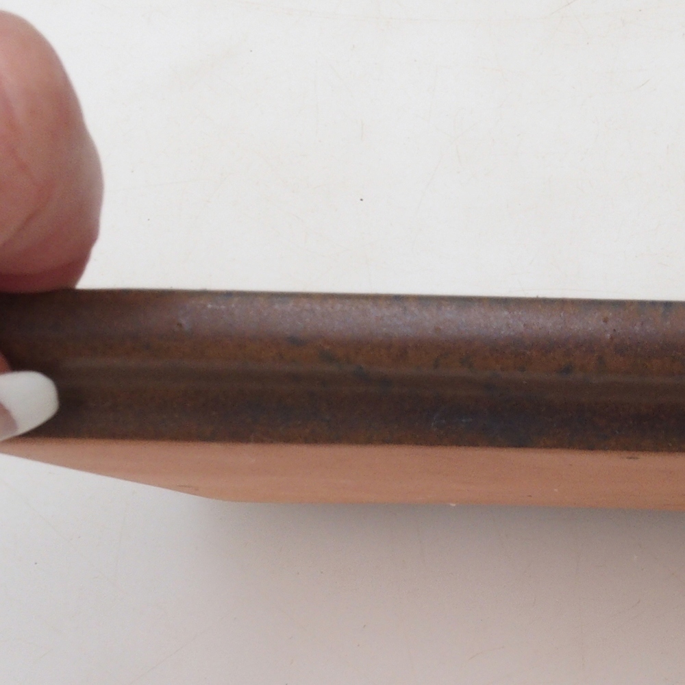 Bonsai bowl rectangle 19.5 x 14 x 1.5 cm - brown