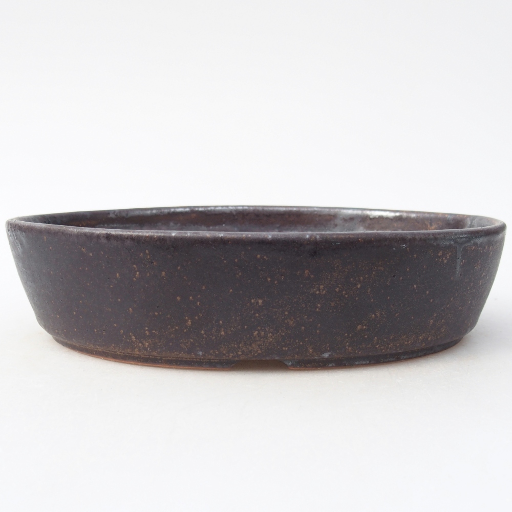 Ceramic bonsai bowl 18,5 x 13,5 x 4,5 cm, brown