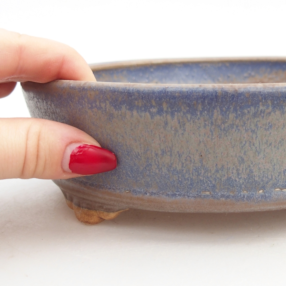 Ceramic bonsai bowl 18 x 18 x 5 cm, colour blue