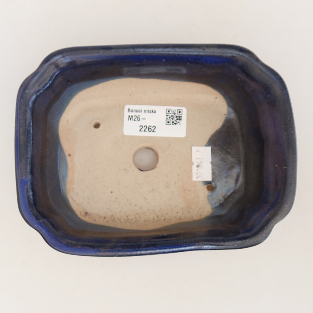 Ceramic bonsai bowl 15,5 x 12 x 4,5 cm, colour blue