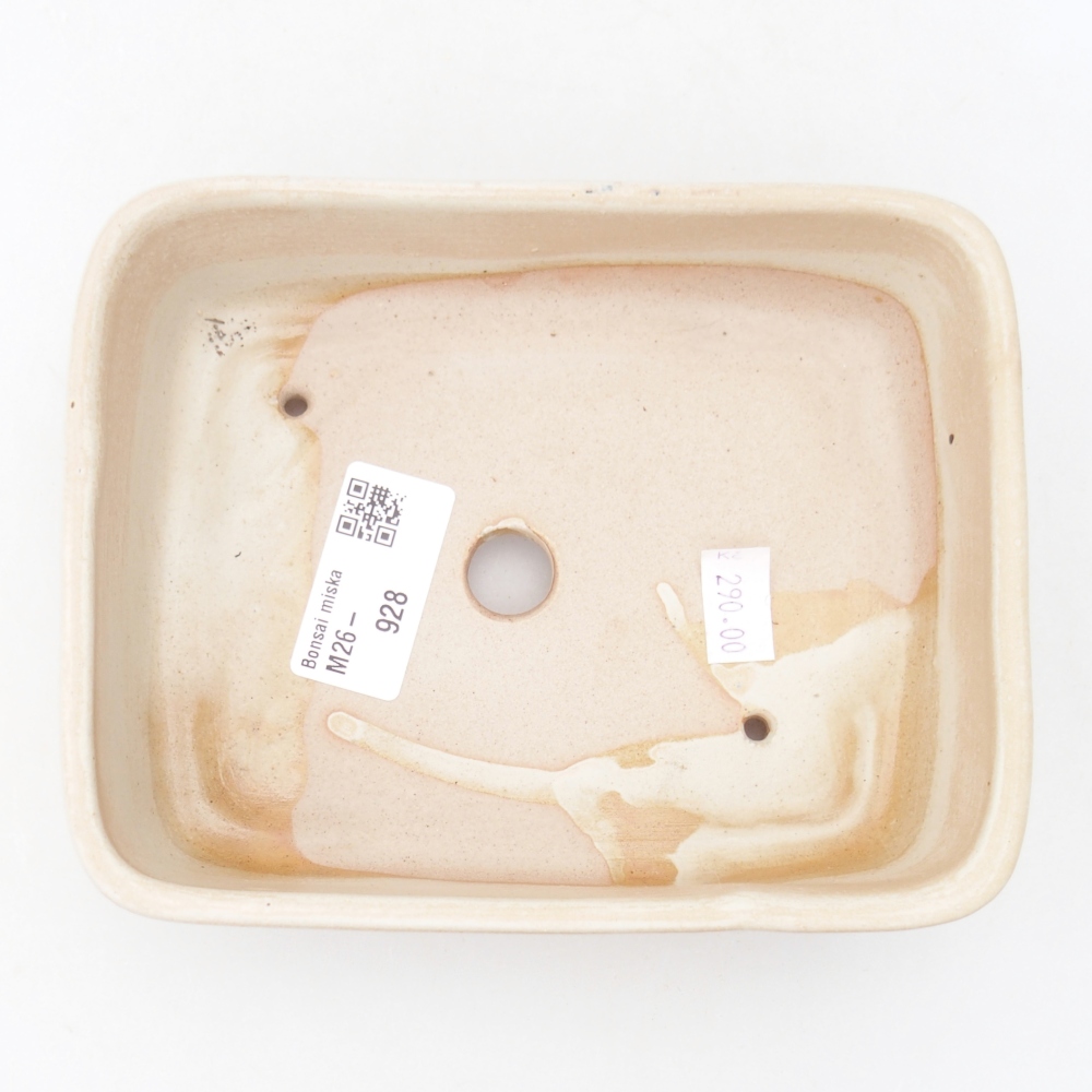 Ceramic bonsai bowl 15 x 12 x 4,5 cm, colour beige
