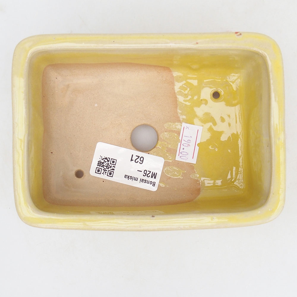 Ceramic bonsai bowl 13,5 x 10 x 4,5 cm, yellow
