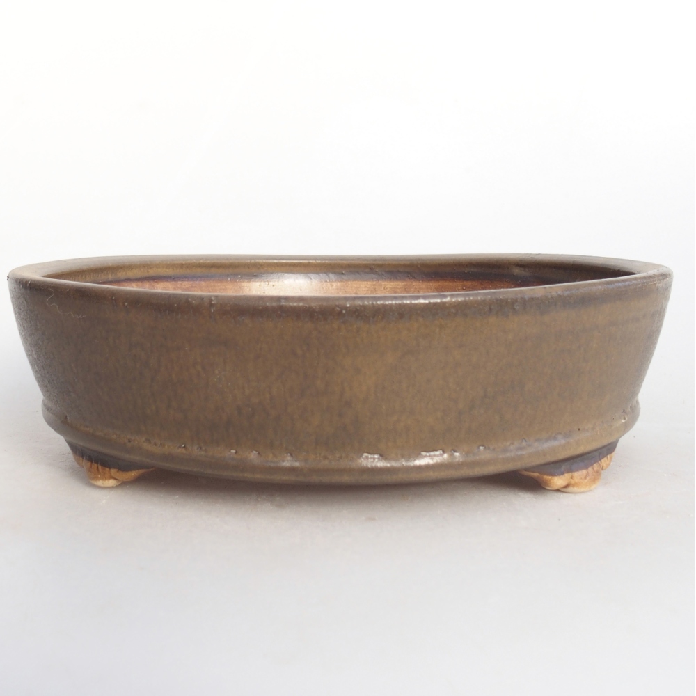 Ceramic bonsai bowl 21 x 21 x 6 cm, brown