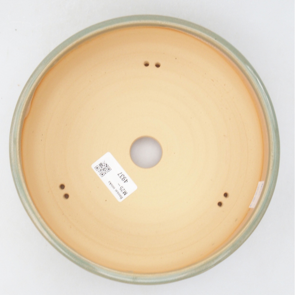 Ceramic bonsai bowl 21 x 21 x 5,5 cm, color green