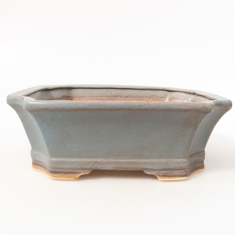 Ceramic bonsai pot, 18 x 15 x 6 cm, blue