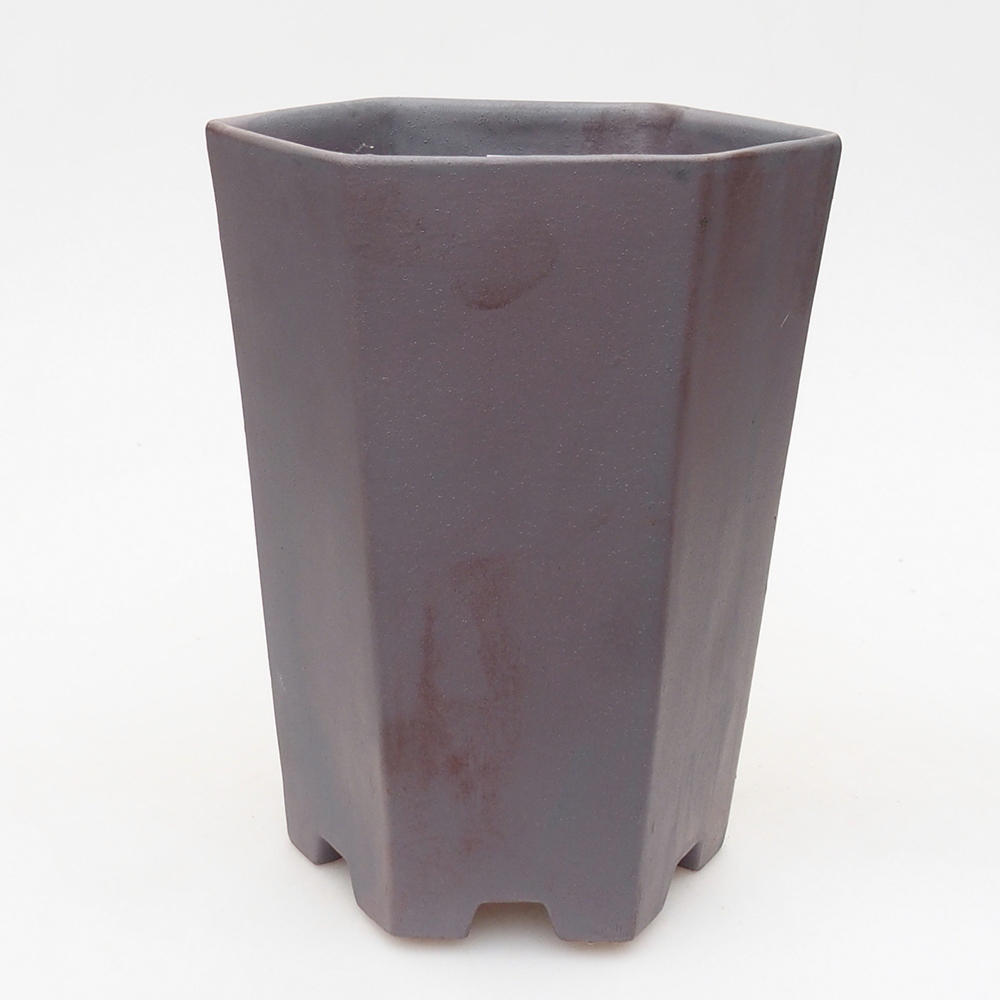 Ceramic bonsai bowl 13 x 11,5 x 17 cm, metal colour