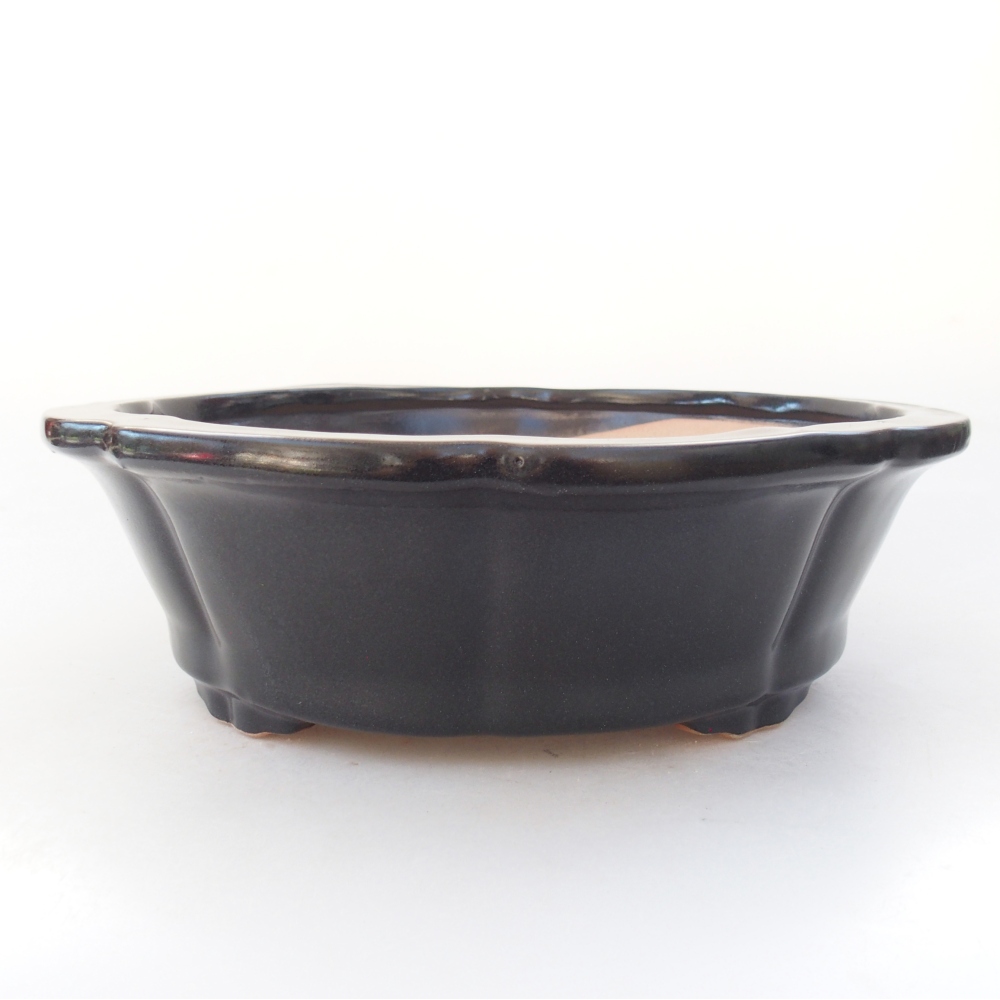 Ceramic bonsai bowl 26 x 26 x 8 cm, black