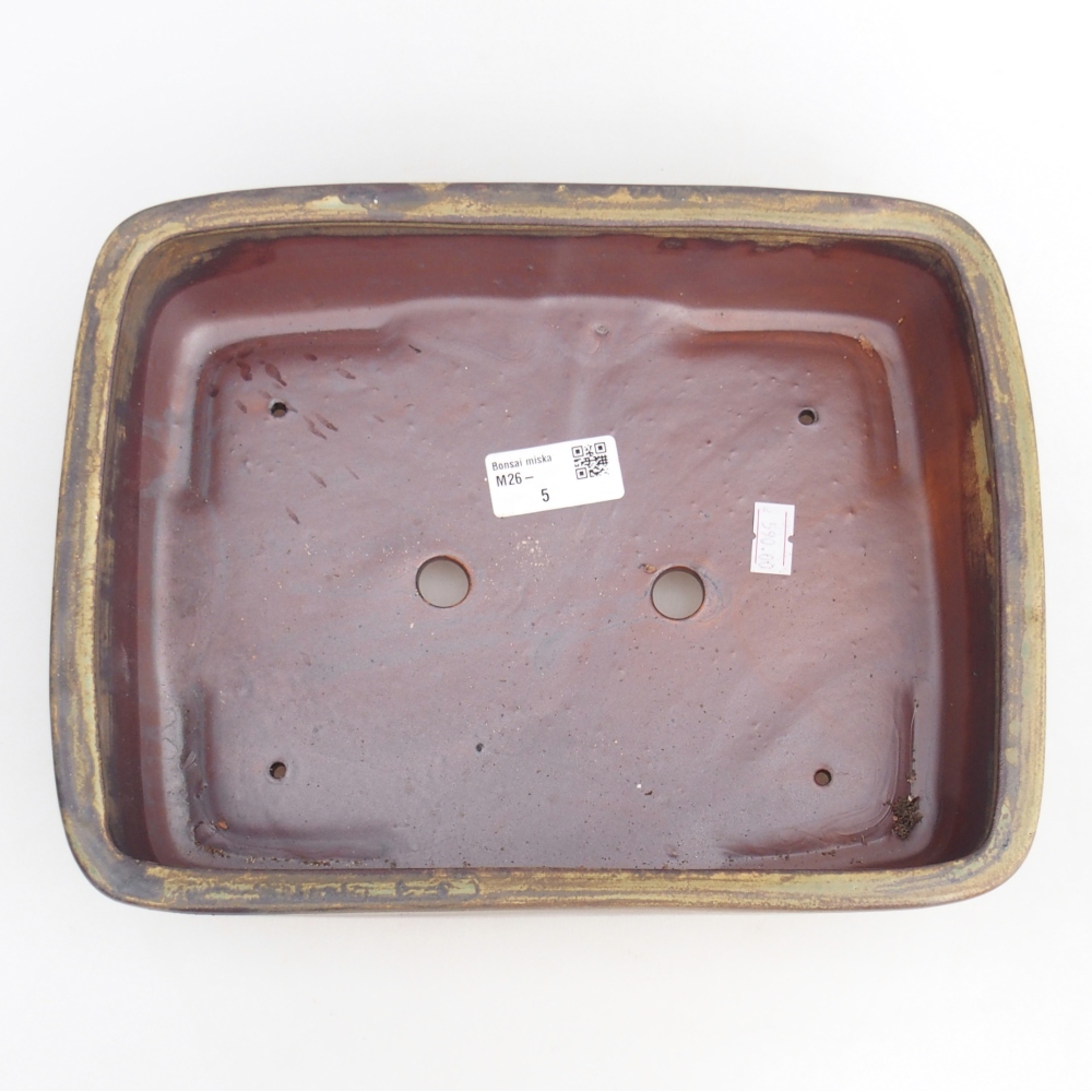 Ceramic bonsai bowl 26,5 x 20,5 x 7 cm, green