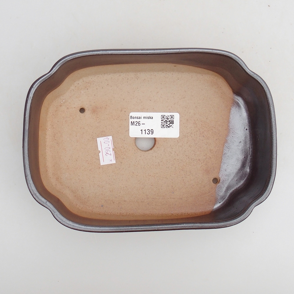 Ceramic bonsai bowl 18 x 13 x 5 cm, brown