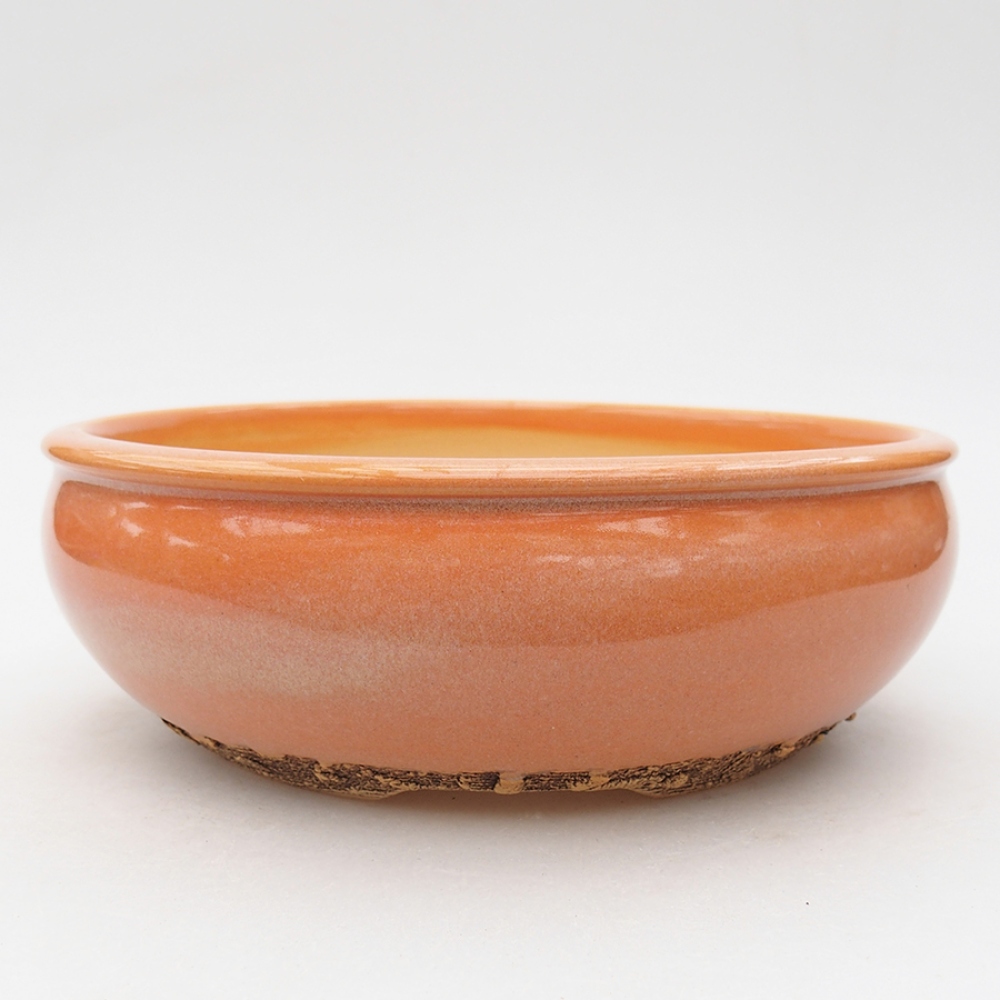 Ceramic bonsai bowl 18 x 18 x 6 cm, color orange