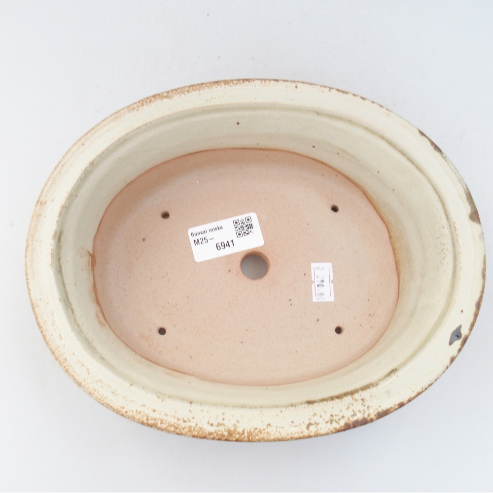 Ceramic bonsai bowl 23 x 18 x 6,5 cm, colour beige