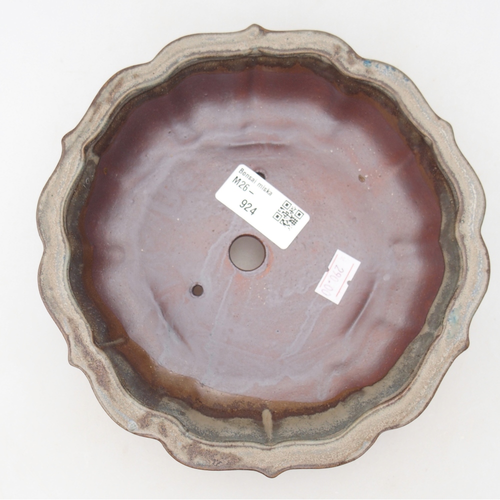 Ceramic bonsai bowl 18 x 18 x 5 cm, blue-grey