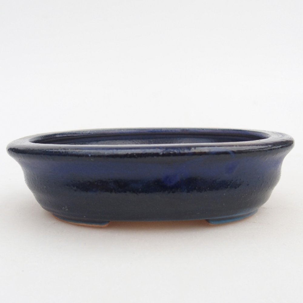Ceramic bonsai bowl 12 x 9,5 x 3,5 cm, colour blue
