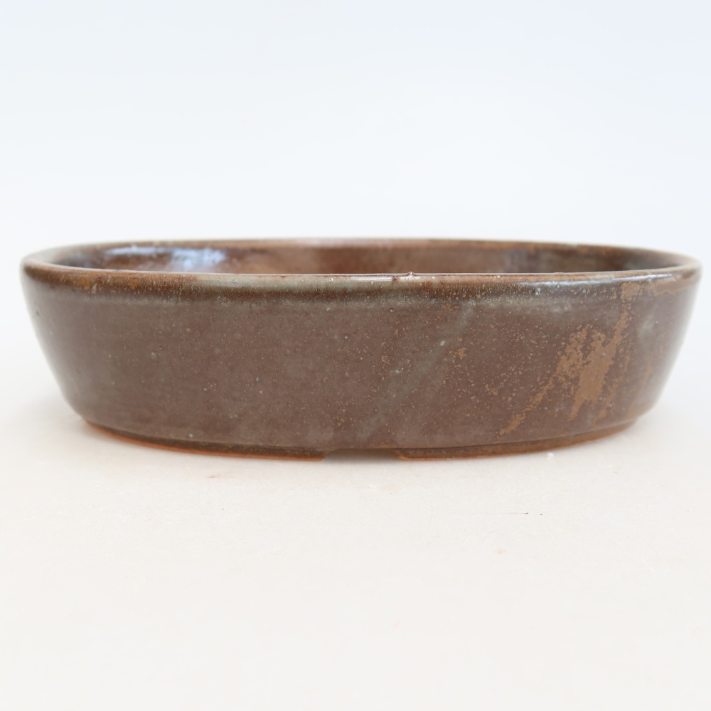 Ceramic bonsai bowl 18,5 x 13,5 x 4,5 cm, brown