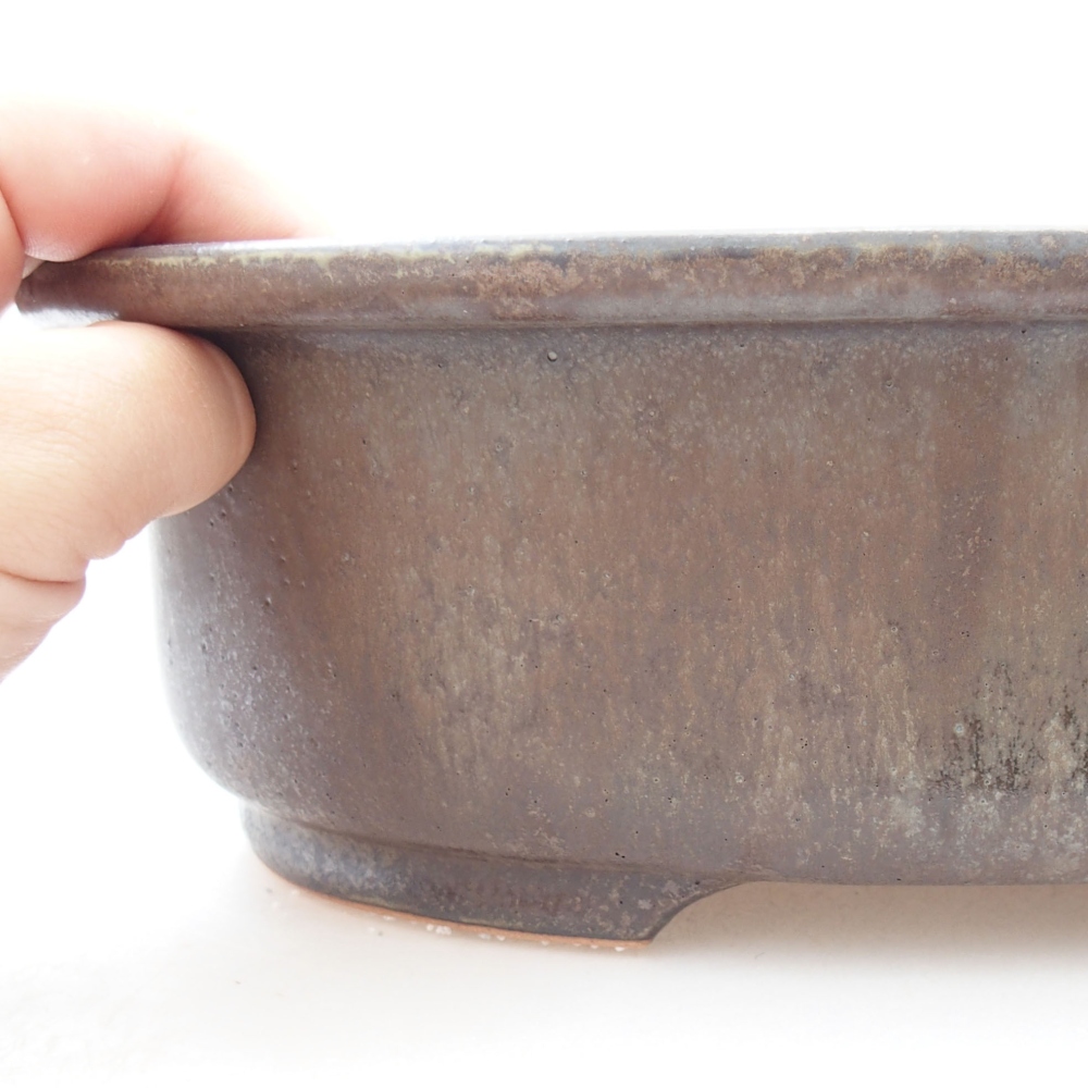 Ceramic bonsai bowl 26 x 22 x 8 cm, color brown